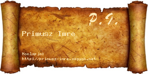 Primusz Imre névjegykártya