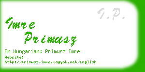 imre primusz business card